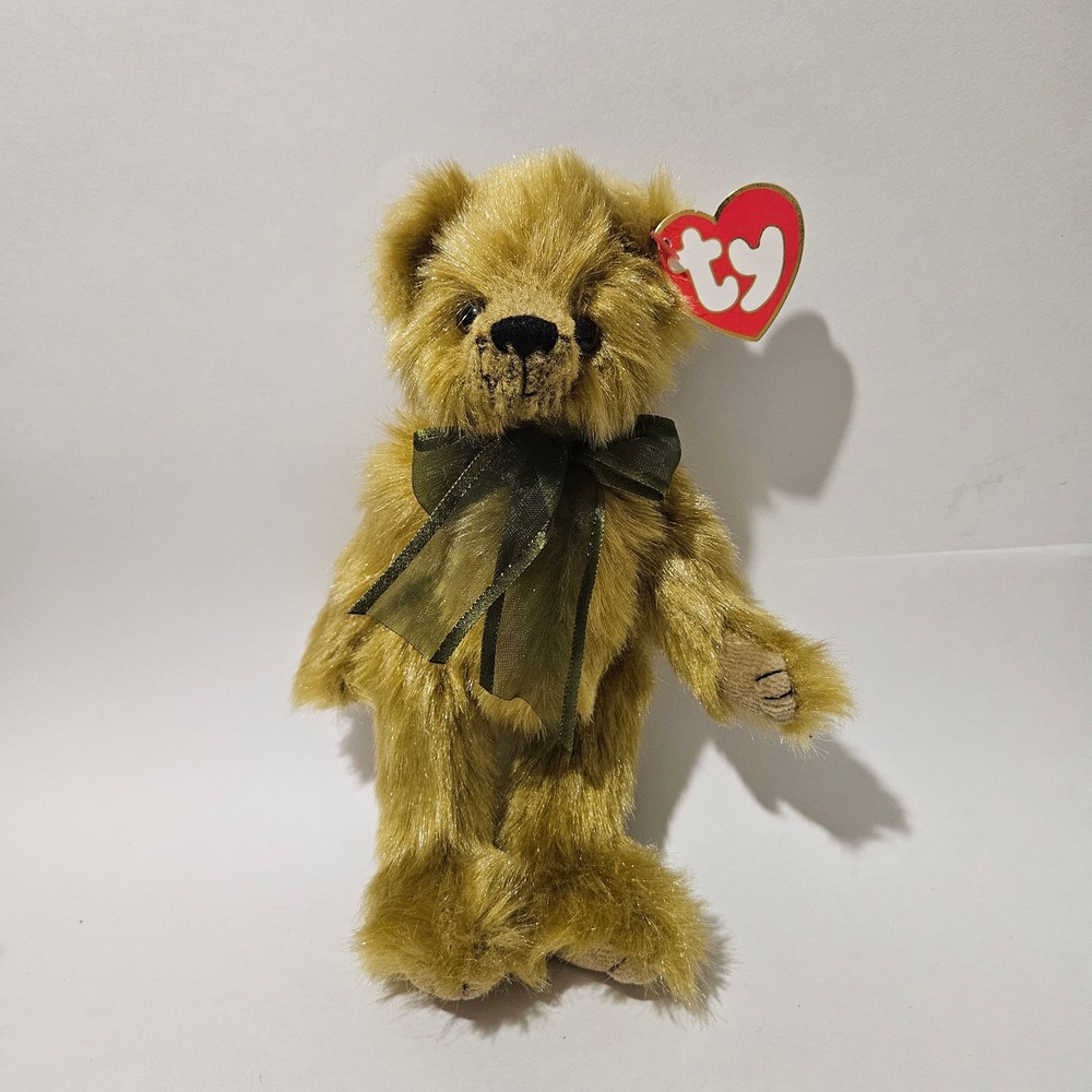 Ty Attic Treasures Sherbert Bear Plush Jointed Shaggy Tan 8 inch Vintage 1993